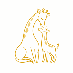 Logo Le reflet de la girafe : une girafe et son girafon